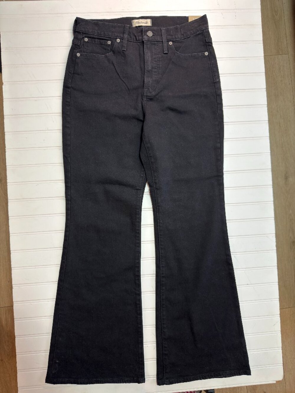 NWT Madewell The Perfect Vintage Flare Jeans Black Wash Womens Size 29 High Rise